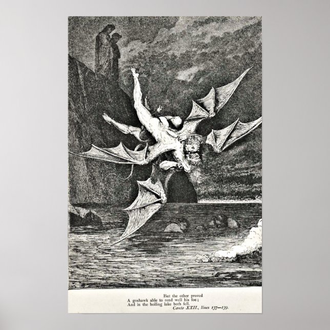 Poster Dante's Purgatory Gustave Dore Illustration Demons (Frente)