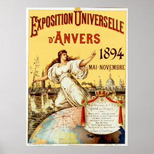 Poster d'Anvers 1894 de Universelle da exposição do