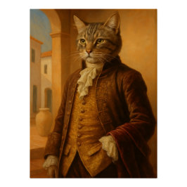 Póster Dapper Feline Aristocrat Portrait