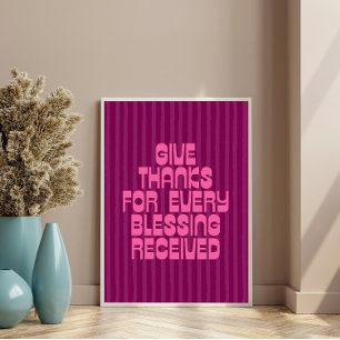 Poster Dar Obrigados para cada bênção recebida