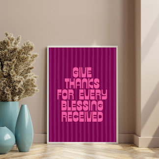 Poster Dar Obrigados para cada bênção recebida