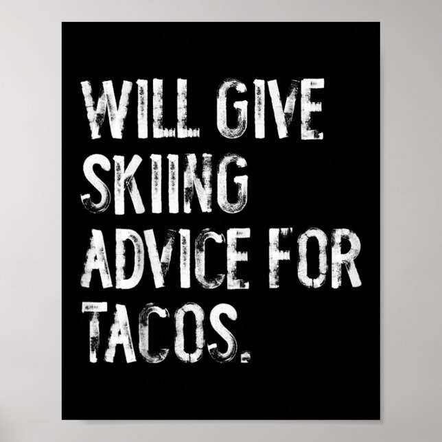 Poster Dará conselhos de esqui para tacos divertido trein (Frente)