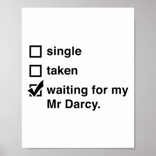Poster Darcy Solteiro Tomado À Espera De Darcy Jane Auste