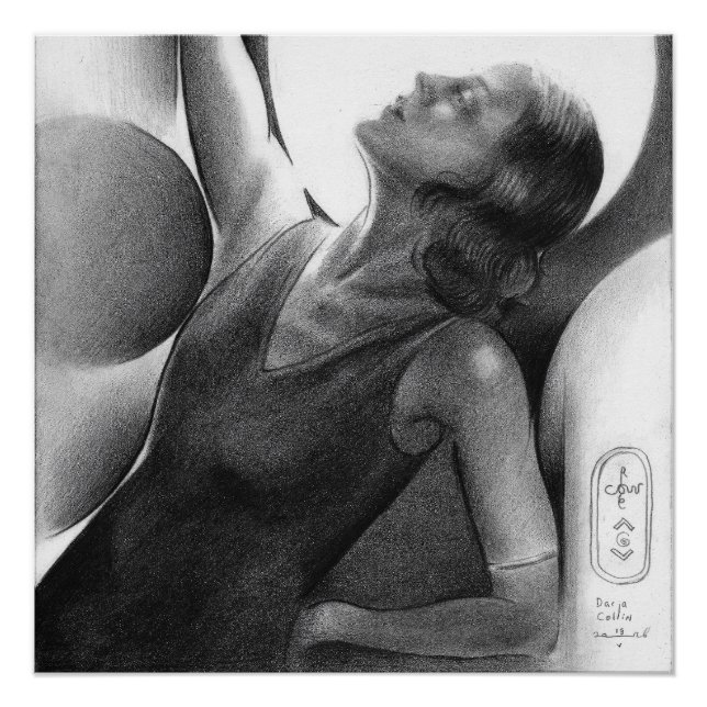 Póster Darja Collin under the Moon – Art Deco Dancer (Frente)