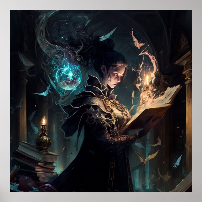 Poster Dark Academia Magic (Frente)