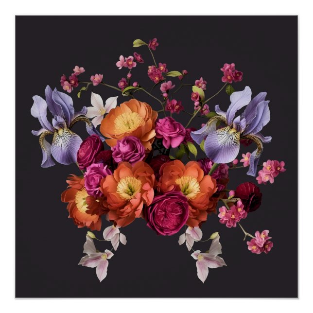 Póster Dark Botanical Bloom (Frente)
