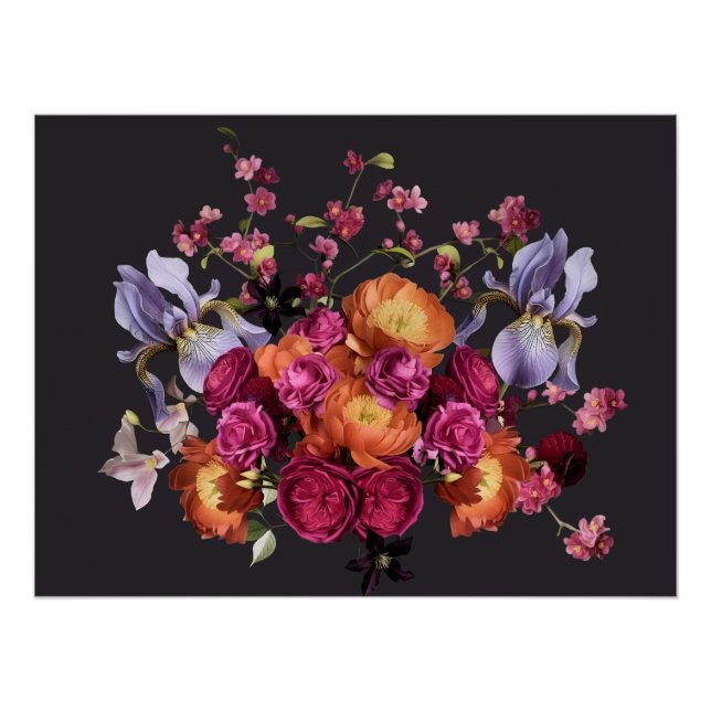 Póster Dark Botanical Bloom (Frente)