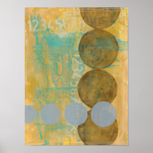 Póster Dark Brown & Grey Circles with Numbers Numbers