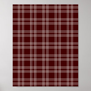 Poster Dark Burgundy Gingham