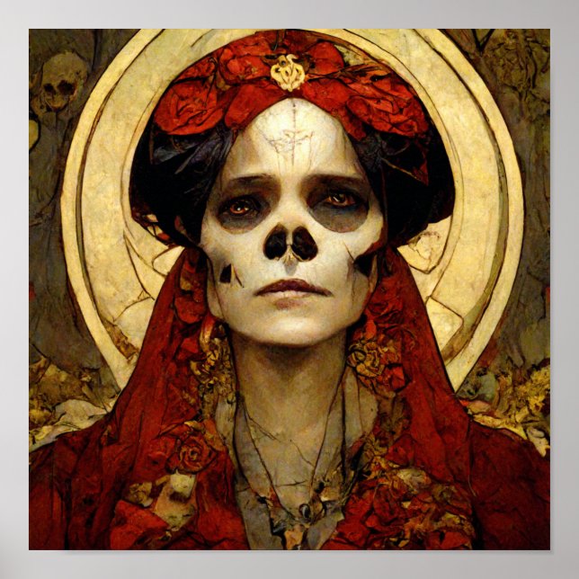 Poster Dark Fantasy Gothic Skull Mulher 3 (Frente)