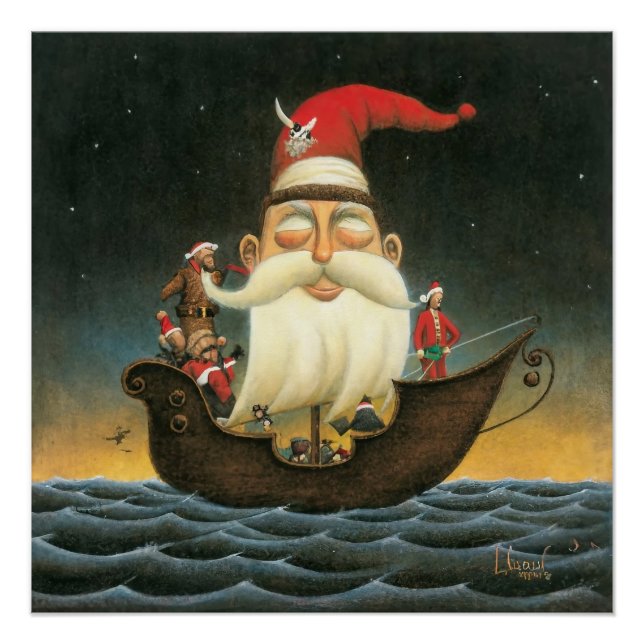 Póster Dark Fantasy Papais noeis Pirate Canvas Art (Frente)