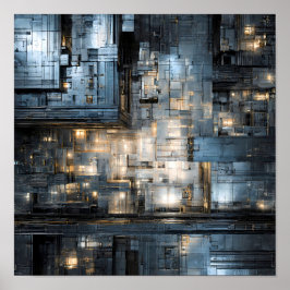 Poster Dark Industrial Texture: Dystopian Circuit