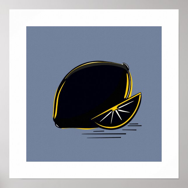 Poster Dark Lemon – Minimal Graphic Art  (Frente)