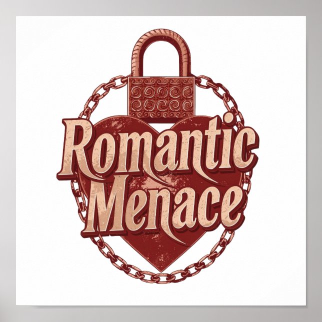 Poster Dark Love Quote with Chains and Heart (Frente)