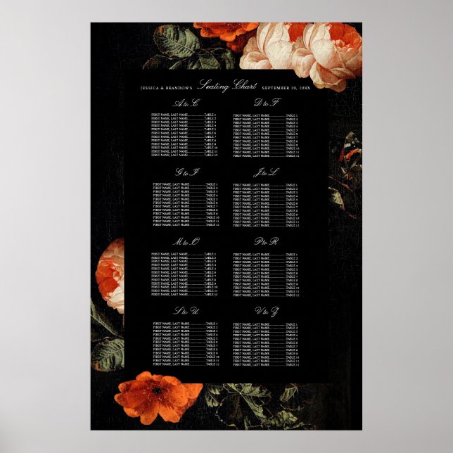 Poster Dark Moody Floral Dutch Seating (Frente)