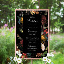 Poster Dark Moody Floral Holandês Boas-vindas