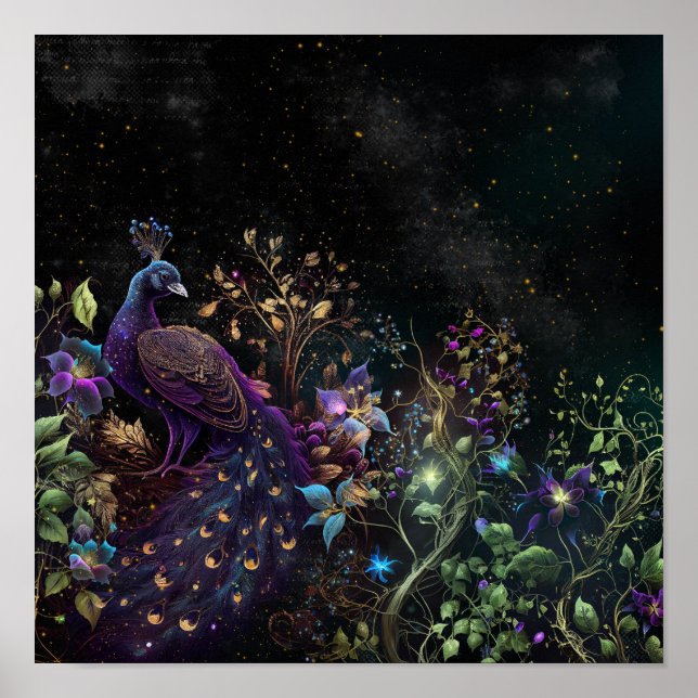 Poster Dark Peacock Digital Art Design 9 (Frente)