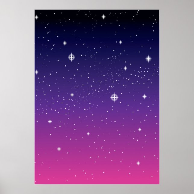 Poster Dark Purple Starry Night Sky (Frente)