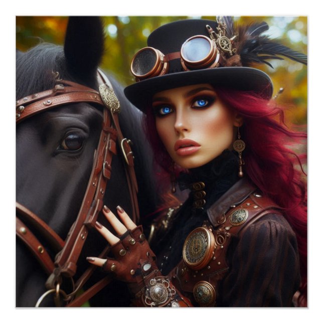Póster Dark Rider Steampunk Lady Vitoriana (Frente)
