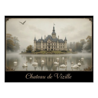 Póster Dark Romantic Château de Vizille Castle Evening