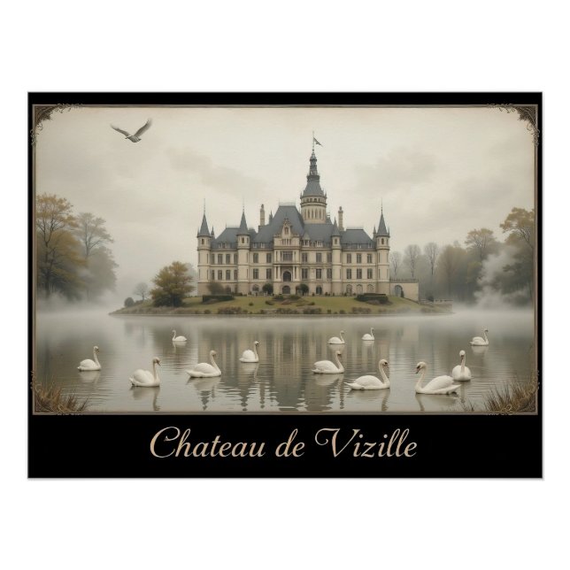 Póster Dark Romantic Château de Vizille Castle Evening (Frente)