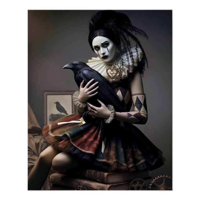 Póster Dark Romantic Crow Motif (Frente)