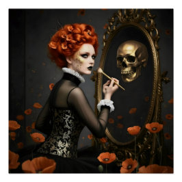 Póster Dark Romantic Crow Motif
