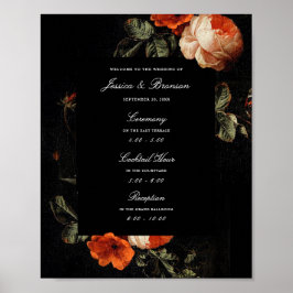 Poster Dark Romantic Floral Dutch Mestrados Boas-vindas