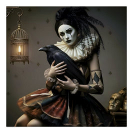 Póster Dark Romantic Raven Motif