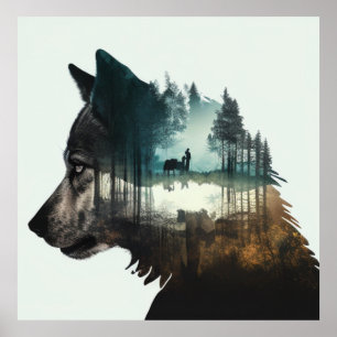 Poster Darth Toast & Wolff: Dupla exposição na floresta