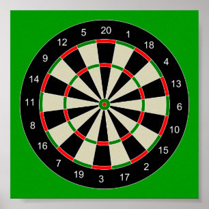 Póster Darttarget_Vetor_Clipart DARTS DARTBOARD DESTINO