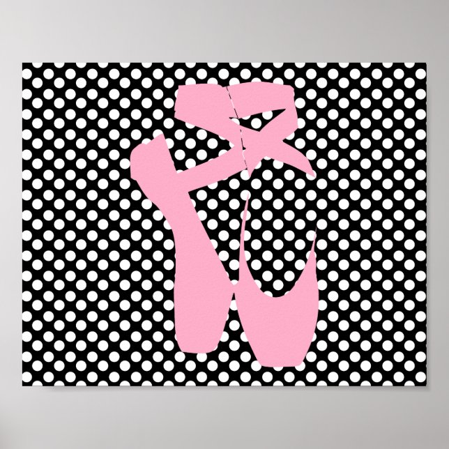 Poster das bolinhas de Balé rosa (Frente)