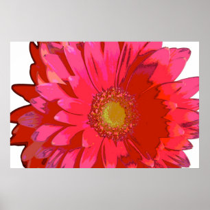 Poster das canvas da margarida do Gerbera do rosa