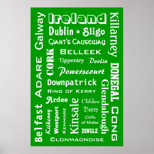 Poster das cidades & dos lugares de Ireland