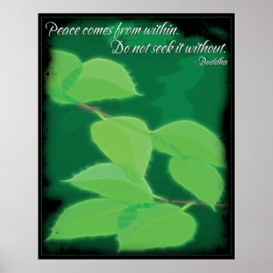 Poster das citações da paz de Buddha