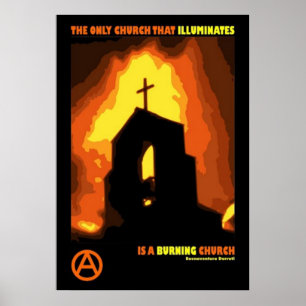 poster das citações do antitheocracy do durruti