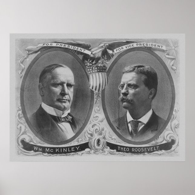 Poster das Eleições McKinley e Roosevelt (Frente)