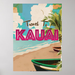 Poster das férias do vintage de Kauai