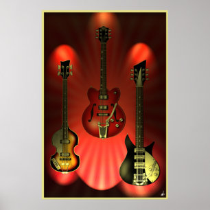 Poster das guitarra do vintage