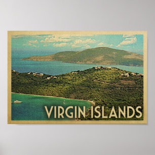 Poster das Ilhas Virgens - Impressão Viagens vinta