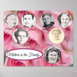 Poster das Mães na Família Foto Rosa Rosadas