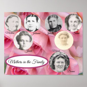Poster das Mães na Família Foto Rosa Rosadas