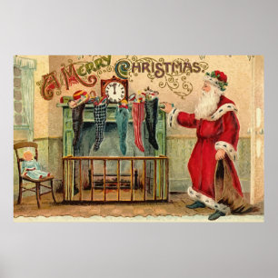 Poster das meias do natal vintage
