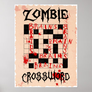 Poster das palavras cruzadas do zombi