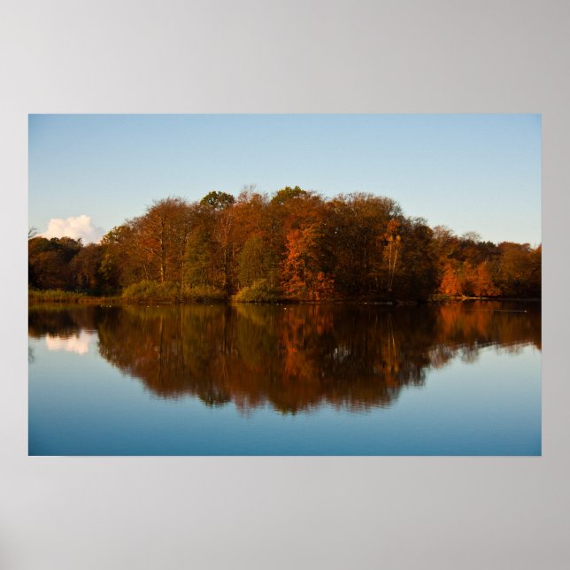 Poster das reflexões do lago de outono (Frente)
