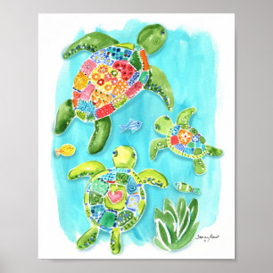 Poster das tartarugas marinhas