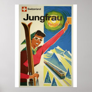 Poster das viagens vintage da Suiça
