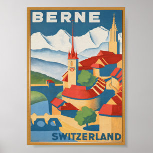 Poster das viagens vintage da suiça de BERNE