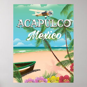 Poster das viagens vintage de Acapulco México