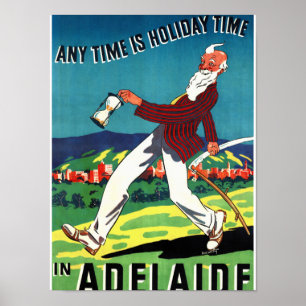 Poster das viagens vintage de Adelaide Austrália